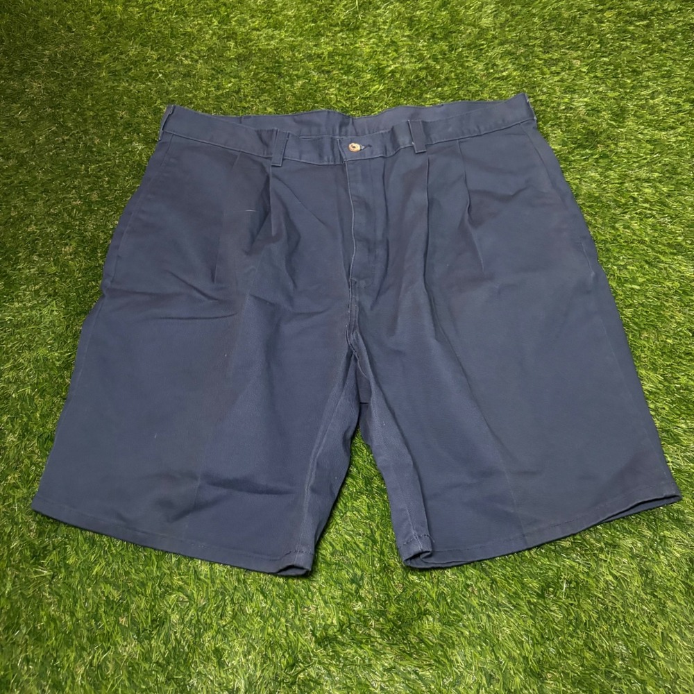 Duck Head Mens Pleated Chino Shorts Navy Blue Cotton Twill Casual 37 Waist